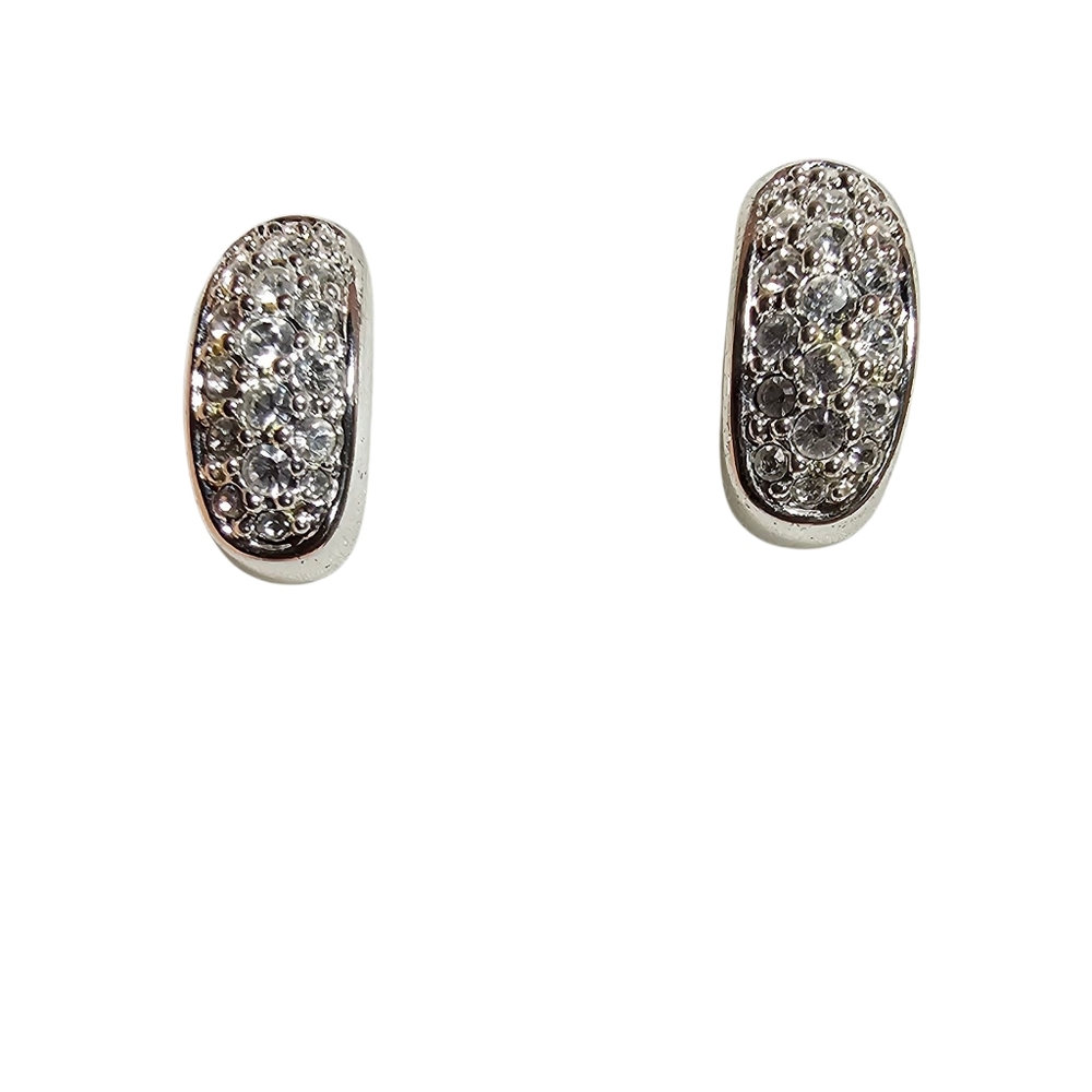Swarovski Sterling Silver Crystal Stud Earrings - Picture 6 of 6